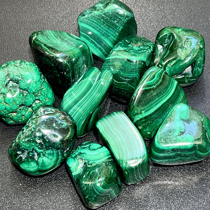 Large Extra Quality Premium Malachite Tumbled Stones (By The Piece or Pound)