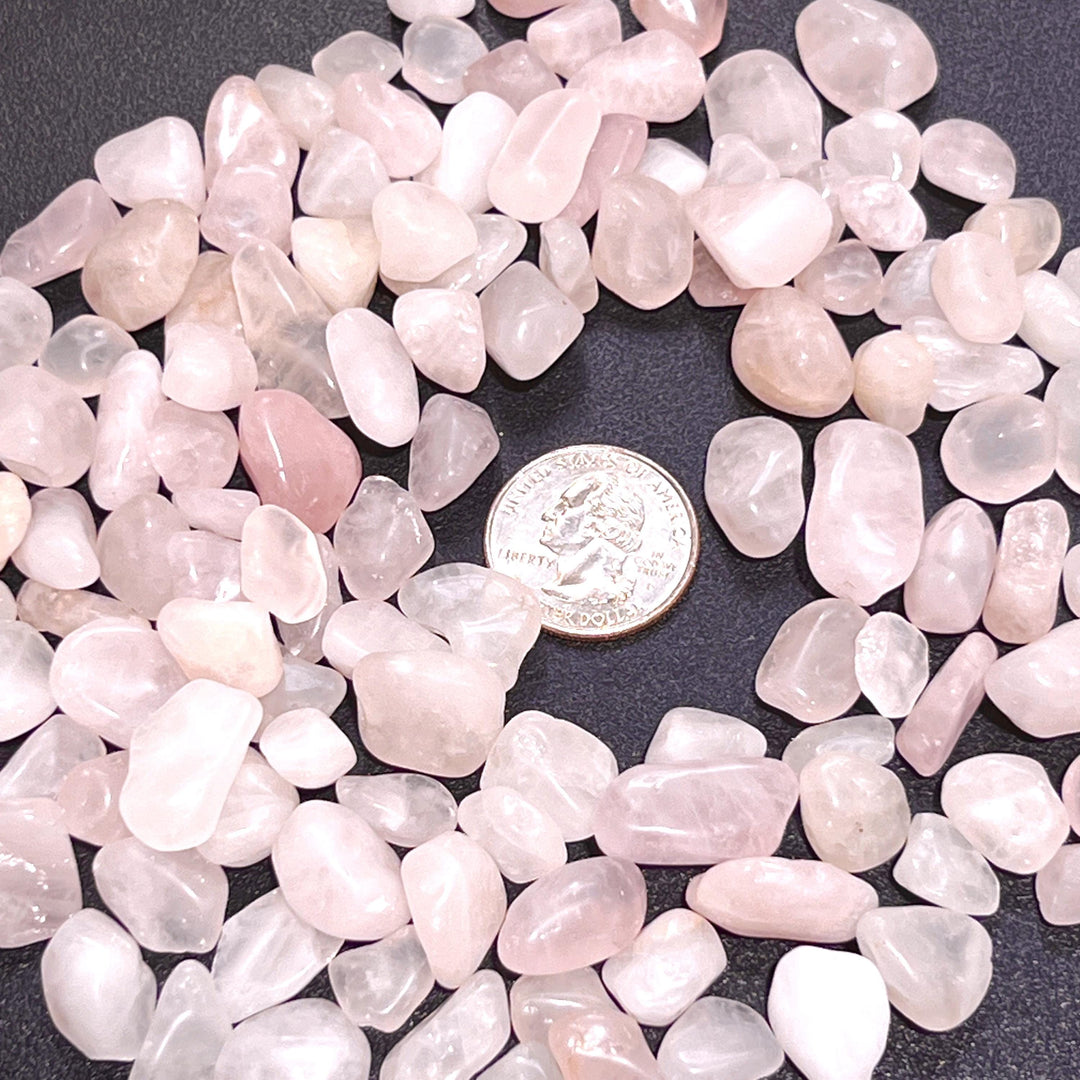 Pink Rose Quartz Small Tumbled Stones (By The Ounce or Pound) Wholesale