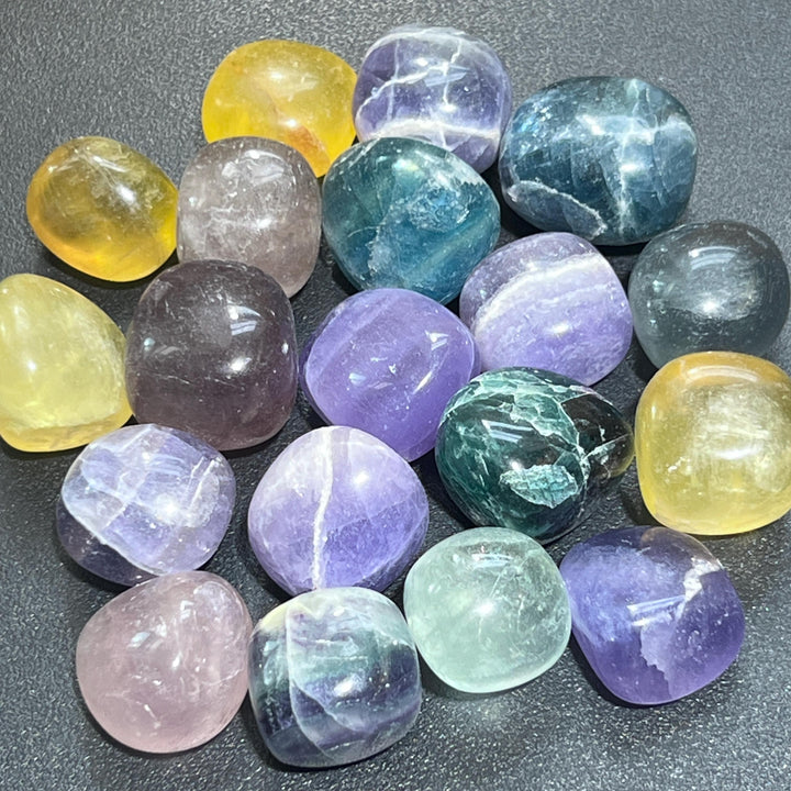 Fluorite Crystal Multi-Colored Tumbled Stones (By The Piece or Pound) Wholesale