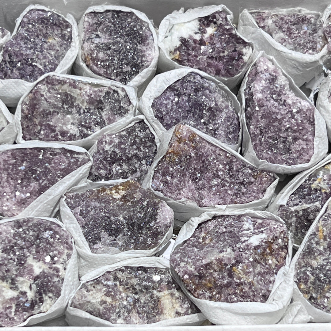 Lilac Lepidolite Crystals (Avg 3 LBs) Box Flat Bulk Wholesale Lot Rough Raw Stones Natural Gemstones