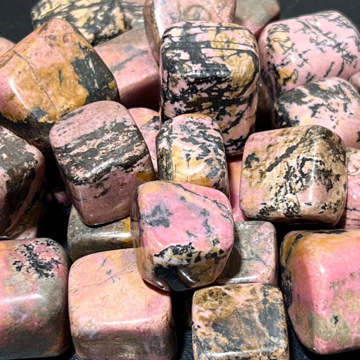 Pink Rhodonite B-Grade Tumbled (1 Kilo)(2.2 LBs) Bulk Wholesale Lot Polished Gemstones
