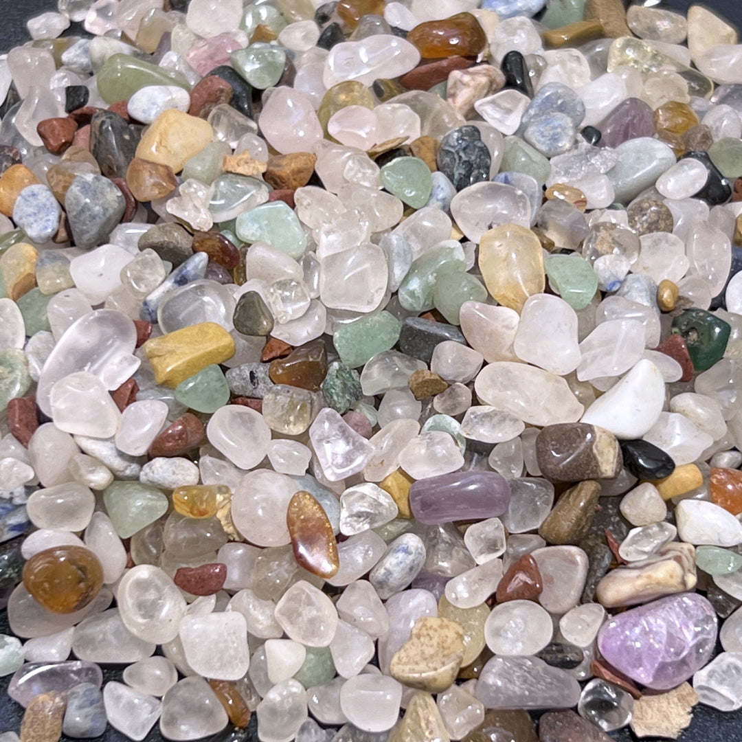 Tumbled Stone Mix Small Crystal Confetti Style Chips (4-9mm) (1 LB) One Pound Bulk Wholesale Lot Tiny Raw Gemstones