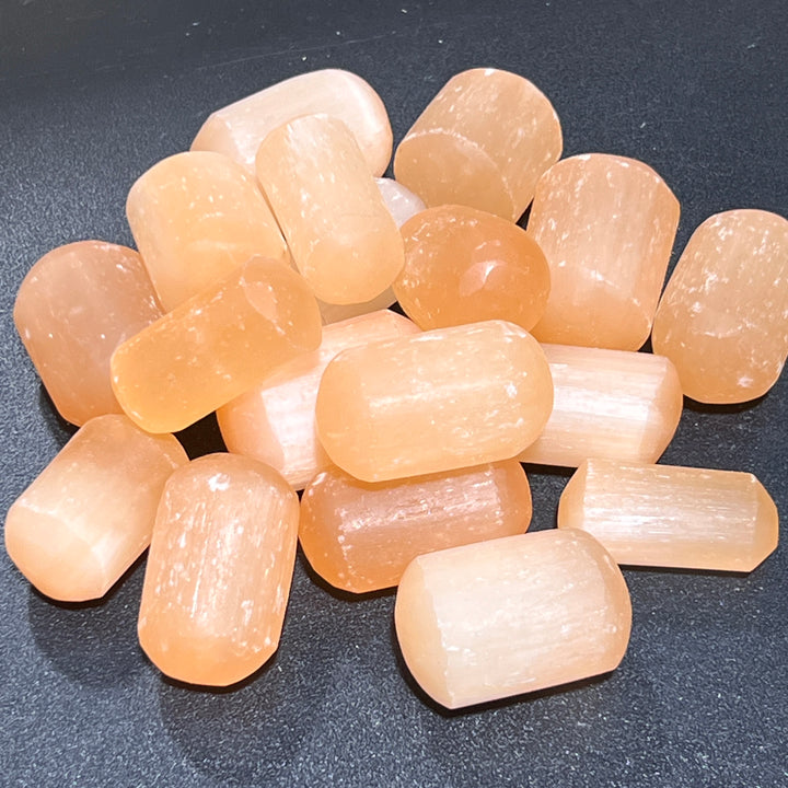 Orange Red Selenite Tumbled (1 Kilo)(2.2 LBs) Bulk Wholesale Lot Polished Gemstones