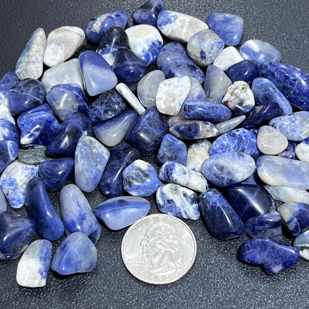 Blue Sodalite Small Tumbled Stones (By The Ounce or Pound) Wholesale