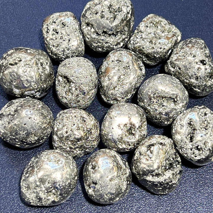 Golden Iron Pyrite Crystal Tumbled Stones (By The Piece or Pound) Fools Gold Wholesale