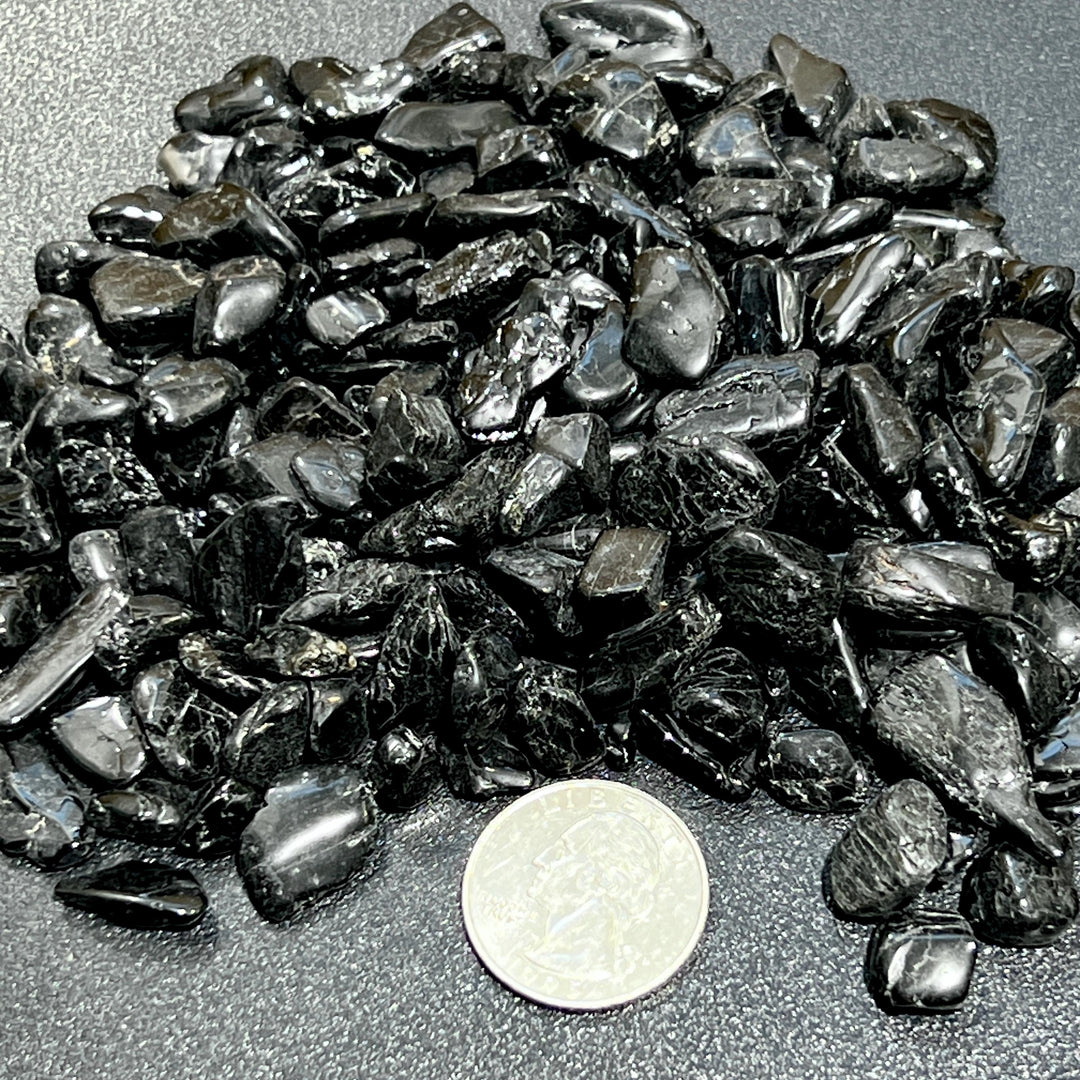 Black Tourmaline Crystals Small Tumbled Stones (By The Ounce Or Pound) Wholesale