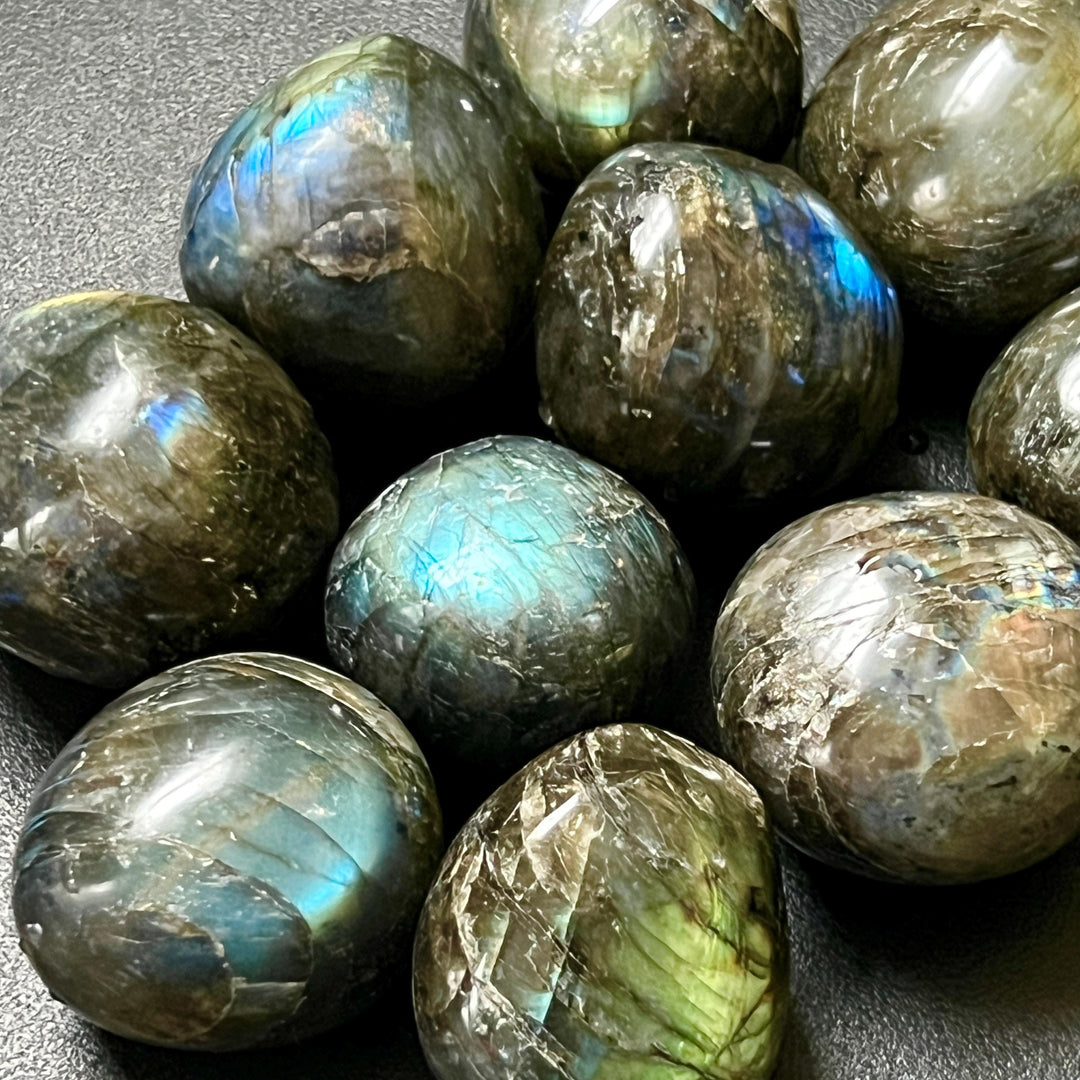 Labradorite Flashy Extra Quality Large Tumbled (3 Pcs or 1 LB) One Pound Bulk Wholesale Lot