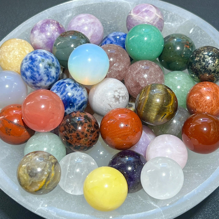 Mixed Crystal Spheres Small Marble Size (20mm) Gemstone Carving Decor