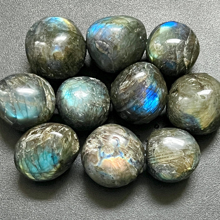 Labradorite Flashy Extra Quality Large Tumbled (3 Pcs or 1 LB) One Pound Bulk Wholesale Lot