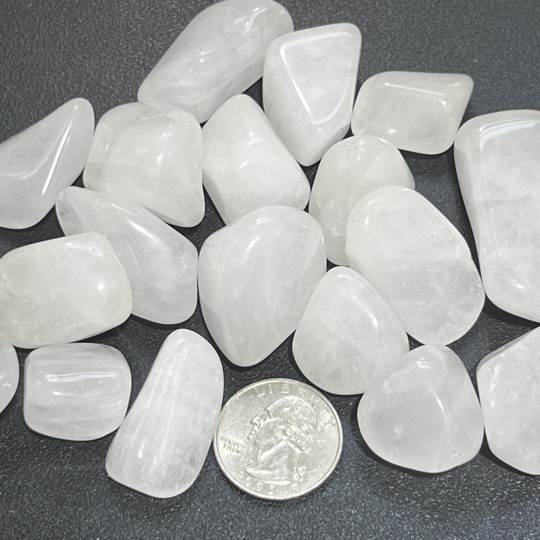 White Quartz Crystal Tumbled Stones (By The Piece or Pound) Wholesale