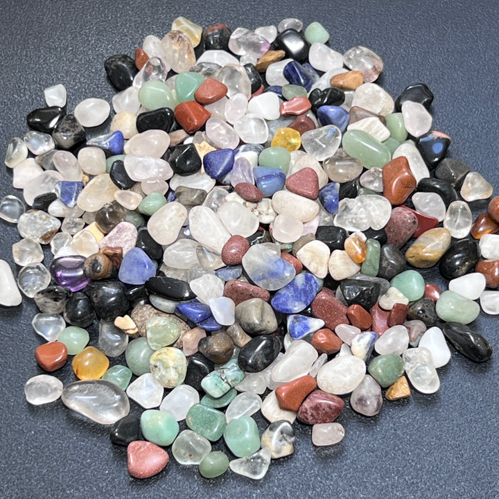 Tumbled Stone Mix Small Crystal Confetti Style Chips (10-15mm)(1/2 lb)(8 oz) Half Pound Bulk Wholesale Lot Raw Gemstones