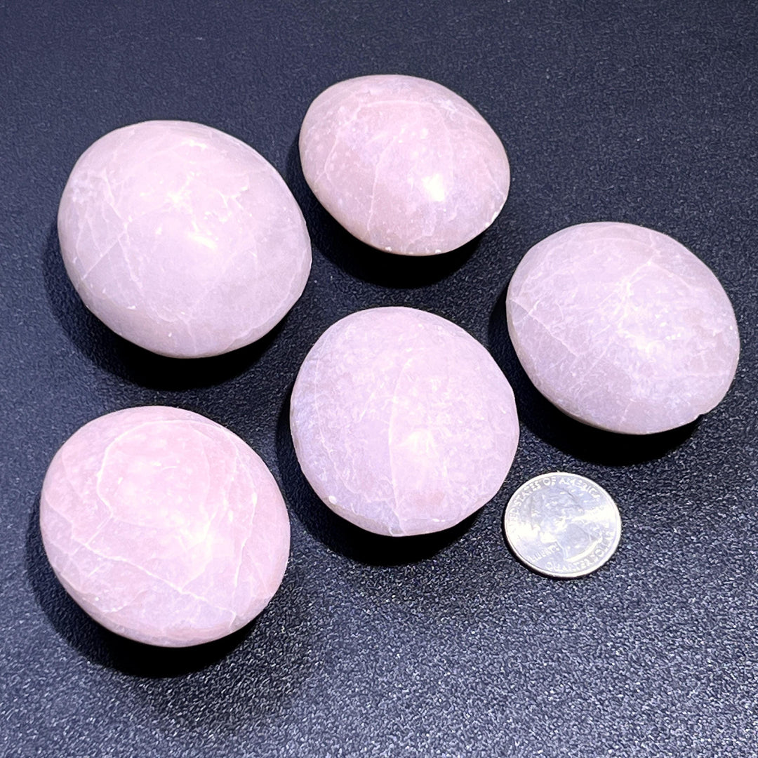 Pink Opal Palm Stone Gemstone Home Decor Carving Supply