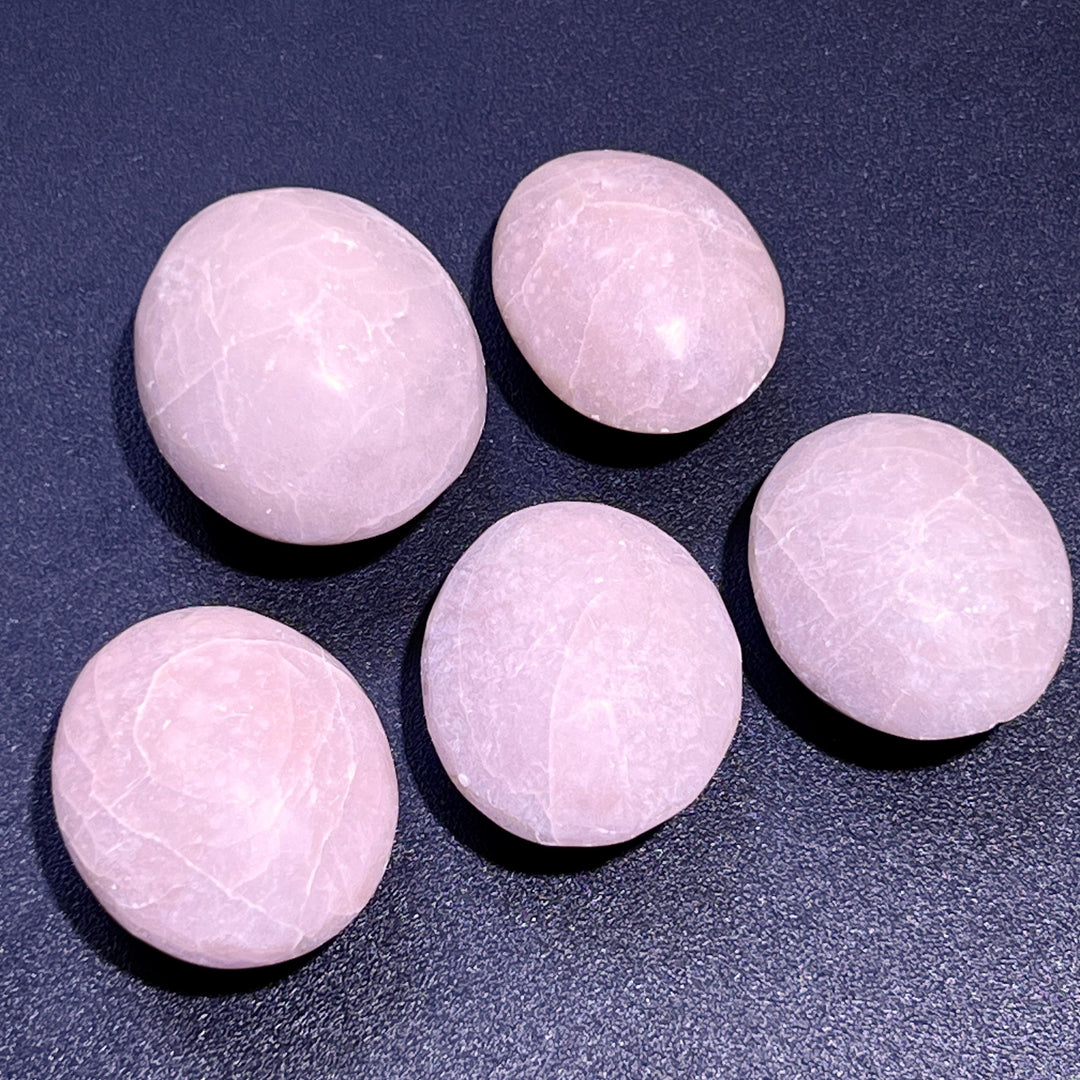 Pink Opal Palm Stone Gemstone Home Decor Carving Supply