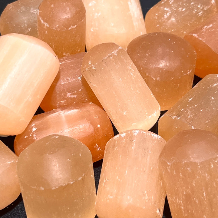 Orange Red Selenite Crystal Tumbled Stones (By The Piece Or Pound) Wholesale