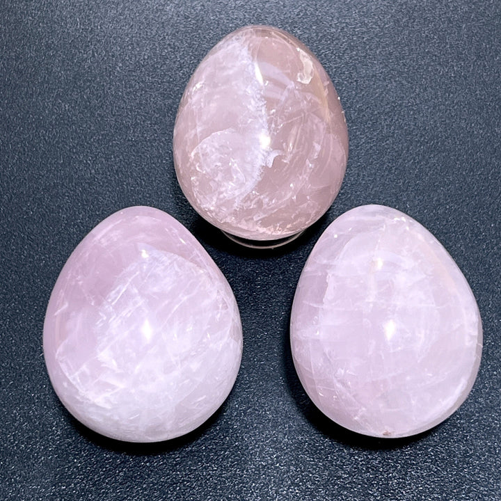 Extra Quality Madagascar Pink Rose Quartz Egg Gemstone Decor Carving Supply