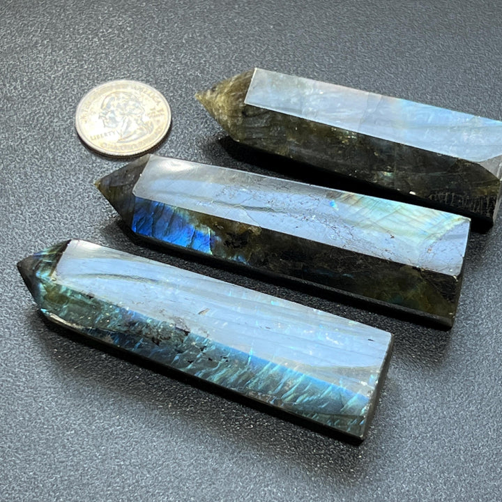 Labradorite Standing Point Obelisk Tower Carving Gemstone Statue Home Decor Supply