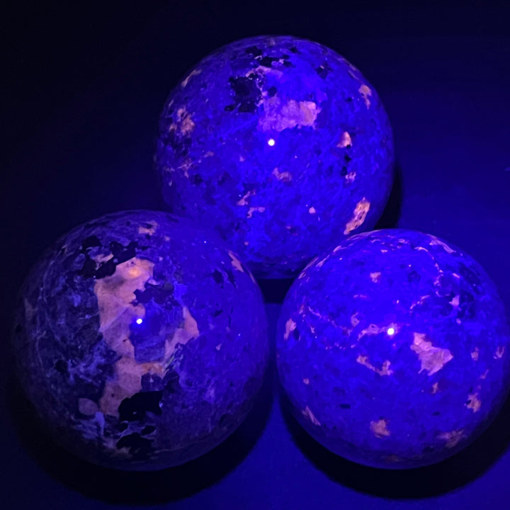 Large Syenite Polished Spheres (UV Reactive) Wholesale Carvings