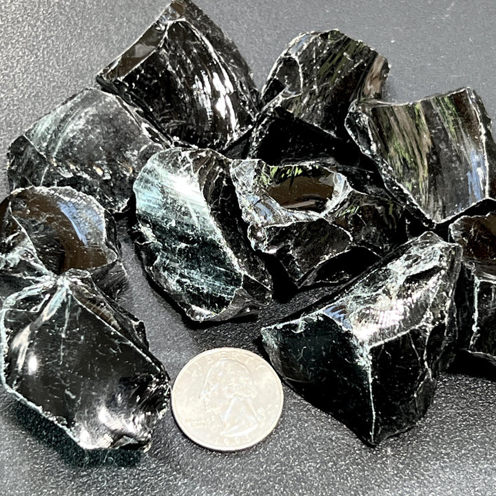 Black Obsidian Rough Raw Crystal Stones (By The Piece or Pound) Wholesale