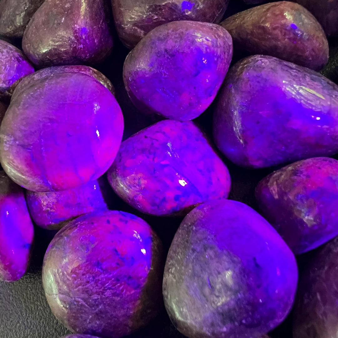 Red Ruby Crystal Tumbled (UV Reactive)(By The Piece Or Pound) Bulk Wholesale Gemstone Decor Supply