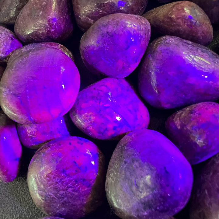 Red Ruby Crystal Tumbled (UV Reactive)(By The Piece Or Pound) Bulk Wholesale Gemstone Decor Supply