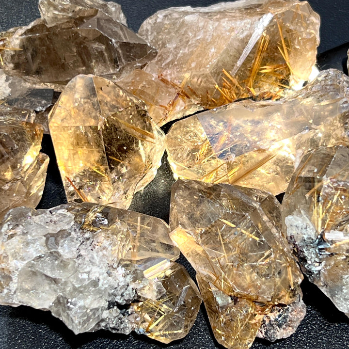 Extra Quality Gold Rutilated Clear Smoky Quartz Crystal (By The Piece Or Gram) Rough Raw