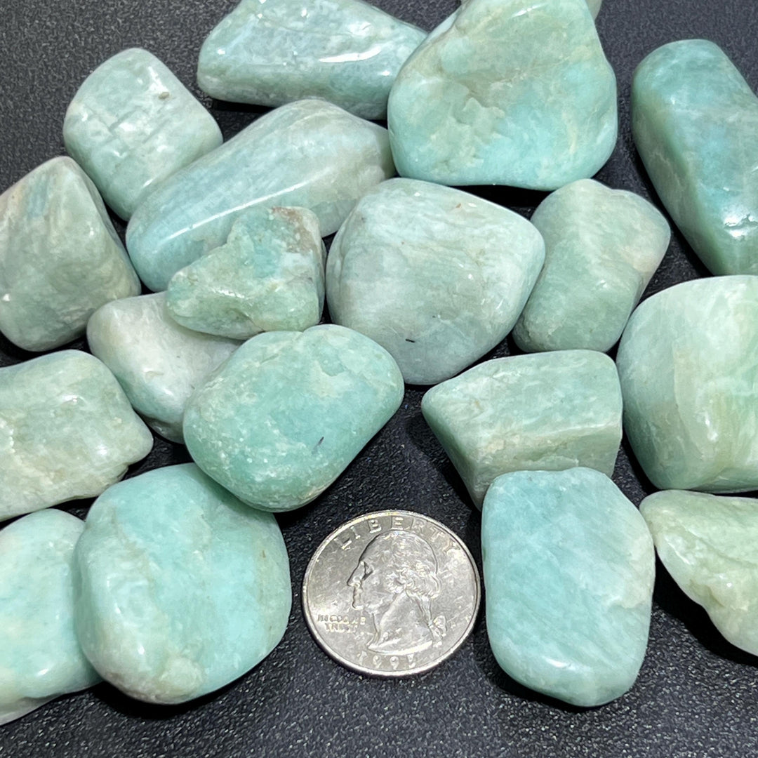 Amazonite Feldspar Tumbled Stones (By The Piece Or Pound) Wholesale