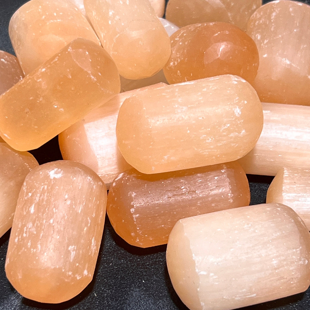 Orange Red Selenite Crystal Tumbled Stones (By The Piece Or Pound) Wholesale