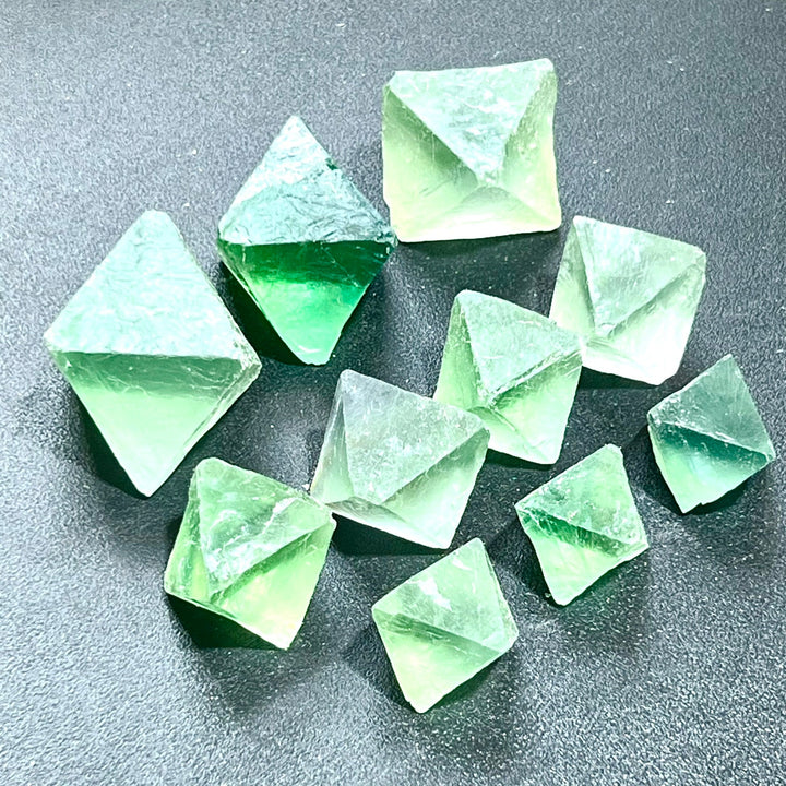 Large Fluorite Octahedron Crystals (1/2 Pound)(1-2 Inch Sizes)(8 oz) Bulk Wholesale Lot Rough Raw Gemstones