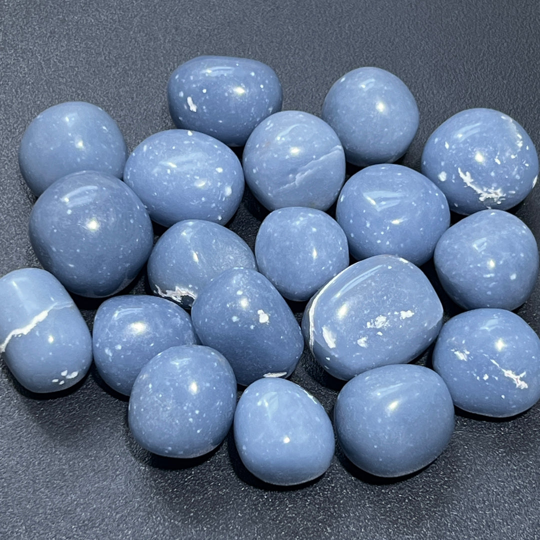 Angelite Angel Stone Tumbled (1 LB) One Pound Bulk Wholesale Lot Polished Gemstones