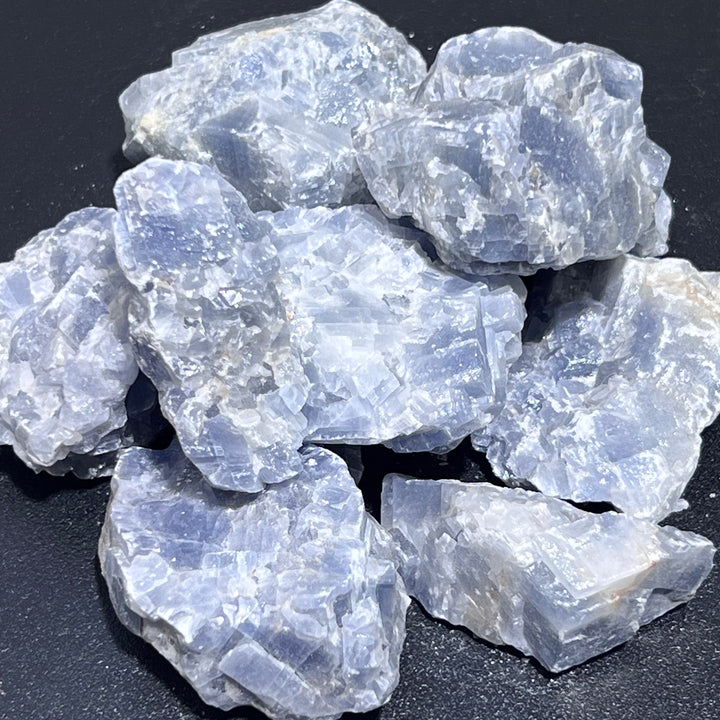 Rough Blue Calcite (3 Pcs) Raw Crystal Chunk Gemstone Unpolished Rocks