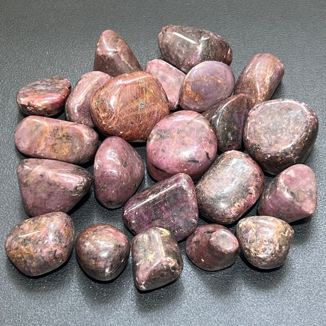 Red Ruby Crystal Tumbled (UV Reactive)(By The Piece Or Pound) Bulk Wholesale Gemstone Decor Supply