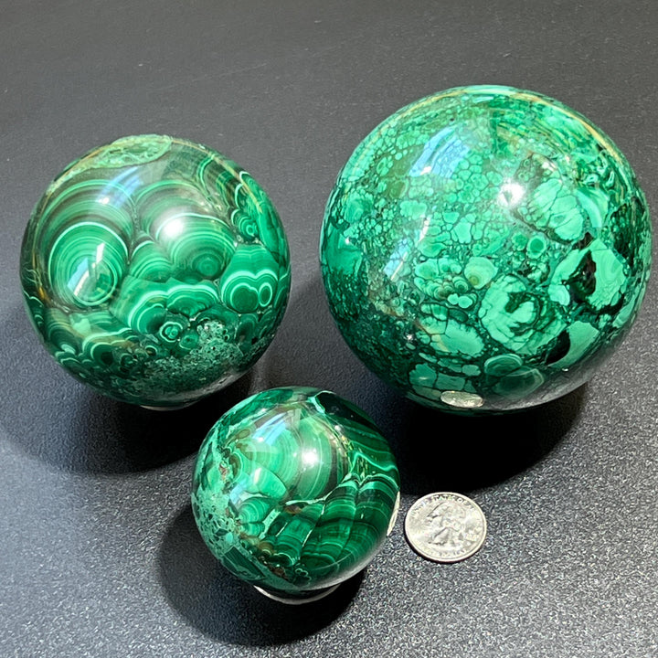 Malachite Spheres (3 Sizes)(5-10 CM) Large Polished Carving