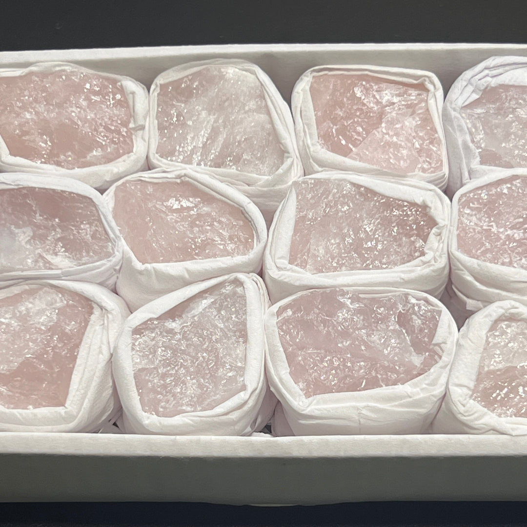 Pink Rose Quartz Rough Crystals (Avg 2 LBs) Small Box Flat Bulk Wholesale Lot Raw Stones Gemstones