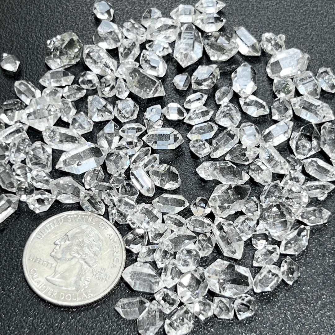 Extra Quality Clear Quartz Crystal Double Terminated Small (Herkimer Like Diamond Shapes) Grams