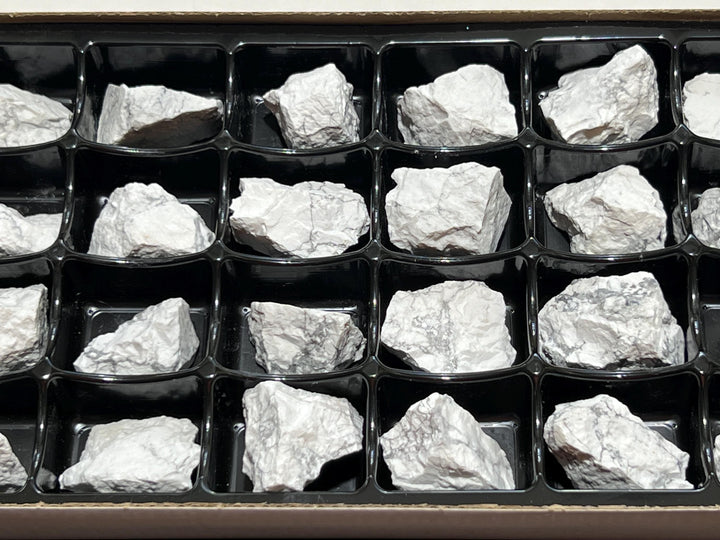 White Howlite Rough ( 24 Pcs ) Box Flat Bulk Wholesale Lot Rough Raw Stones