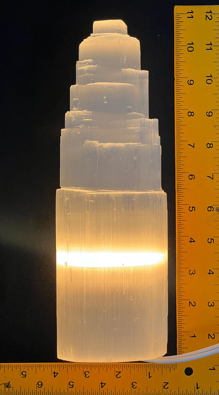 Super Large Selenite Crystal Tower Lamp Standing Display