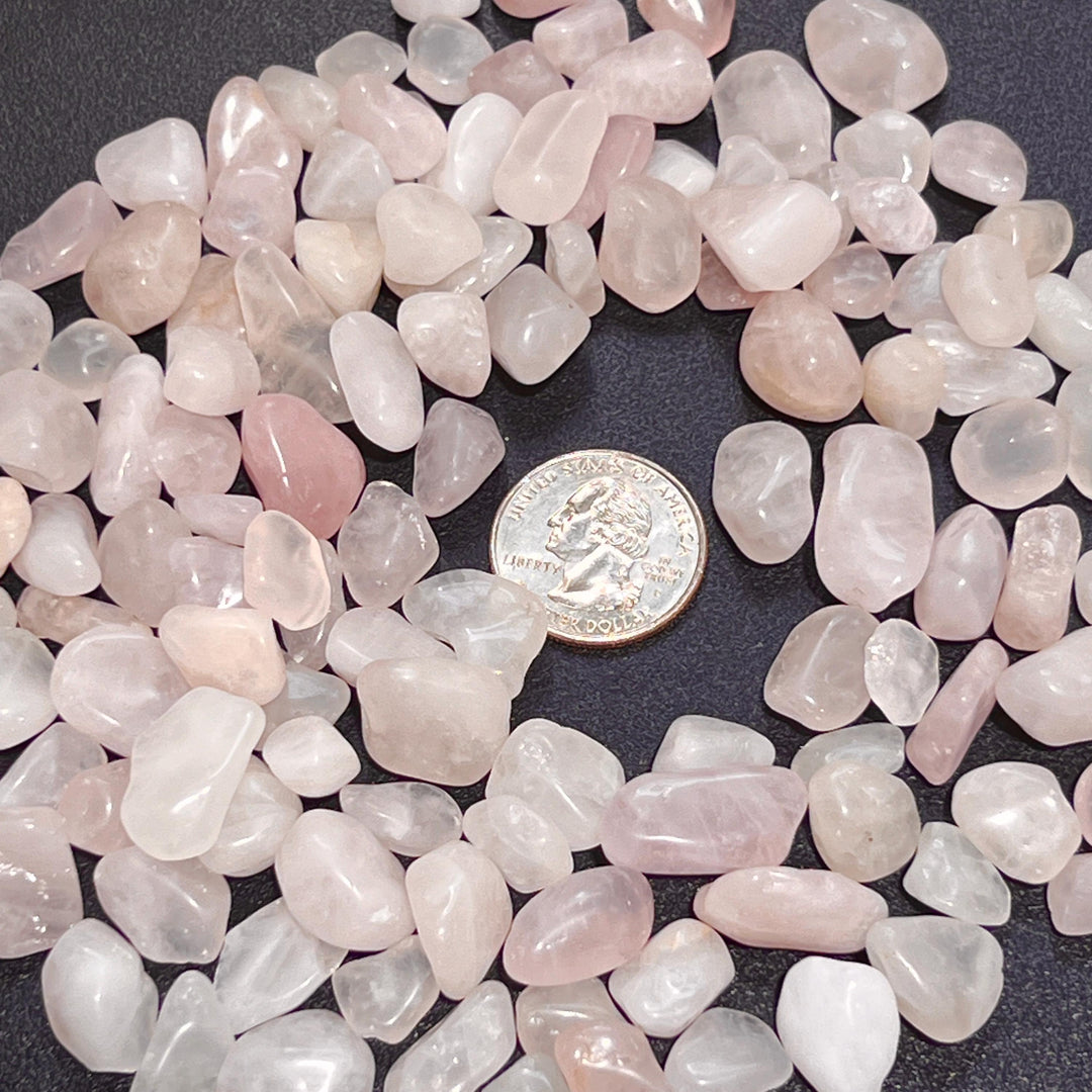 Rose Quartz Small Tumbled (1 LB) One Pound Bulk Wholesale Lot Polished Gemstones