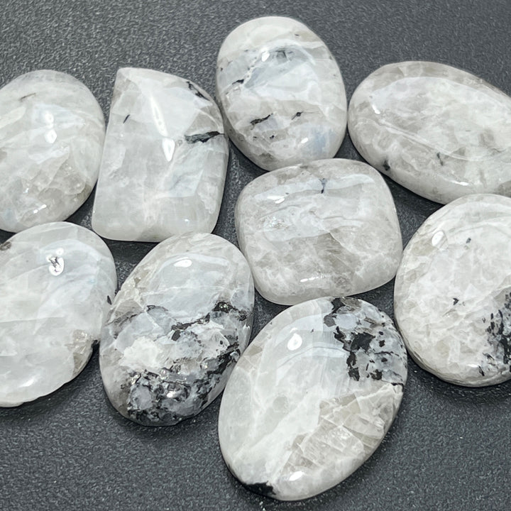 Moonstone Cabochons 100 Grams (8 to 12 pcs) Bulk Wholesale Polished Stones Natural Gemstones Healing Crystals And Stones