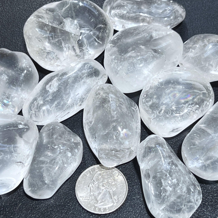 Large Clear Quartz Crystal Tumbled Stones (By The Piece or Pound) Wholesale