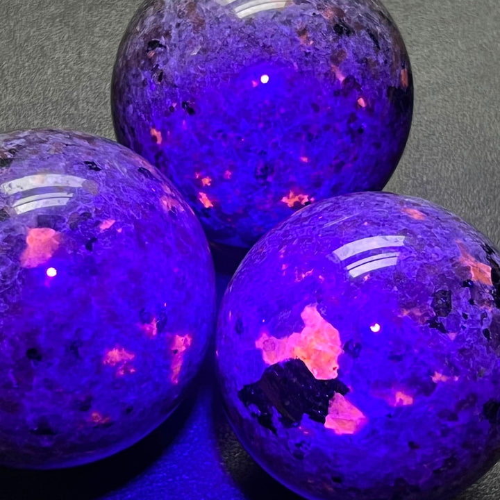 Large Syenite Polished Spheres (UV Reactive) Wholesale Carvings