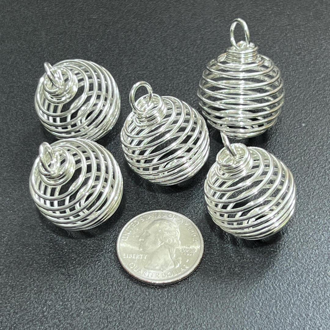 Flexible Cage Sphere Pendant (Silver Plated) Interchangeable Jewelry Necklace Supply