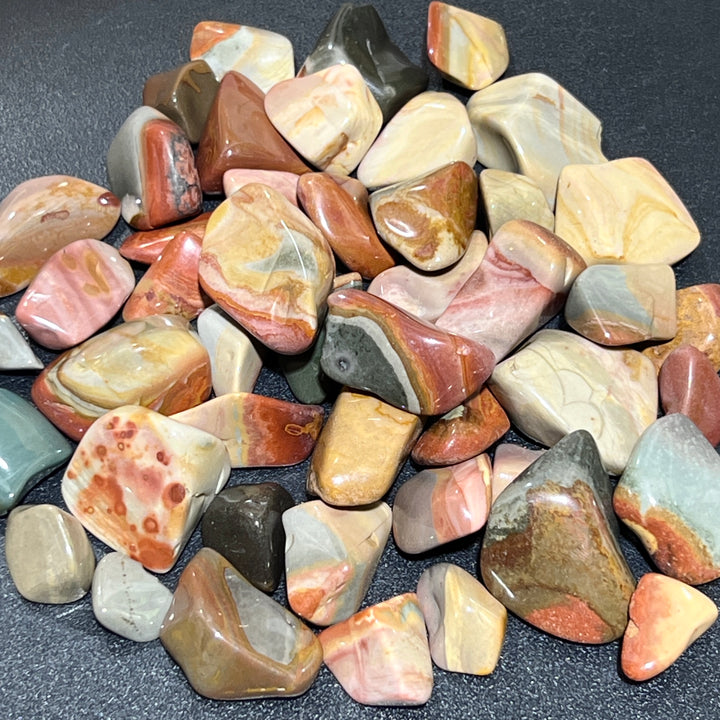 Polychrome Desert Jasper Tumbled (1 LB) One Pound Bulk Wholesale Lot Polished Gemstones