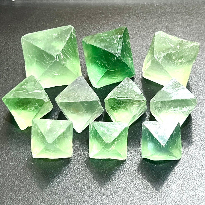 Large Fluorite Octahedron Crystals (1/2 Pound)(1-2 Inch Sizes)(8 oz) Bulk Wholesale Lot Rough Raw Gemstones