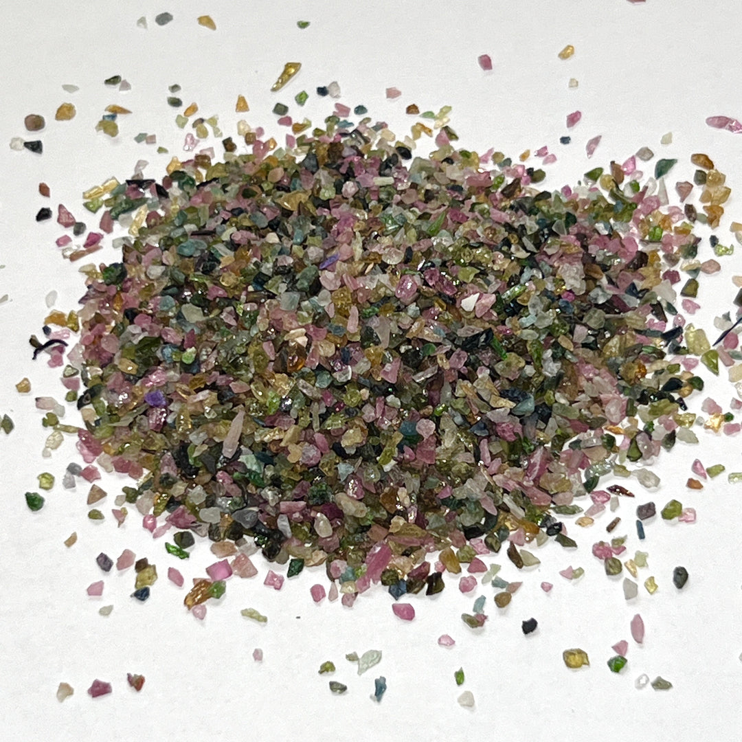 Bicolored Multicolored Tourmaline Crystal Chips (1 LB) Confetti Small Tiny Crystal Gemstones Green Blue Black Watermelon