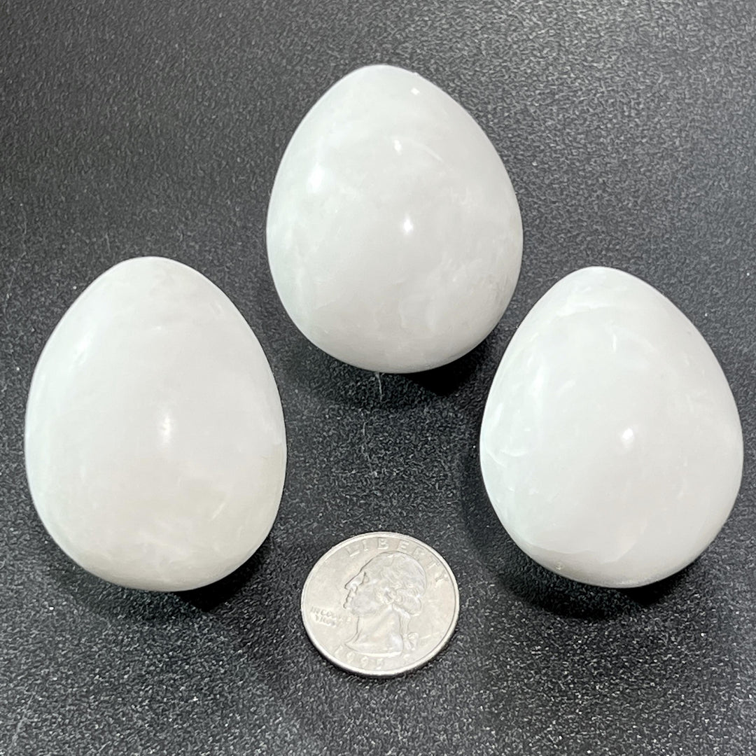 White Agate Crystal Egg Carving Wholesale Gemstone Decor Supply