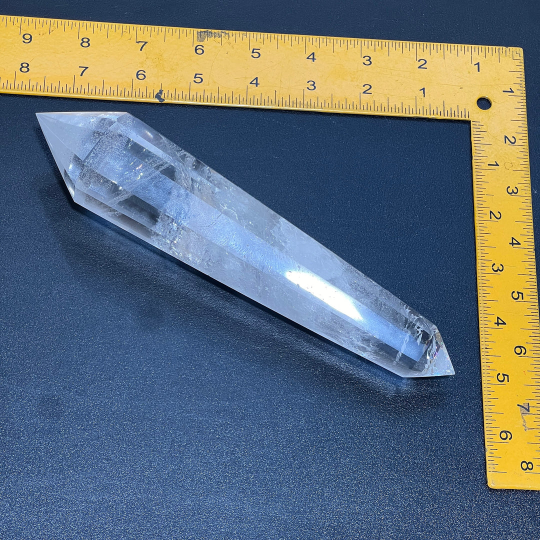 Extra Large Quartz Crystal (8 Inches) Double Terminated Faceted Crystal Staff Wand Select