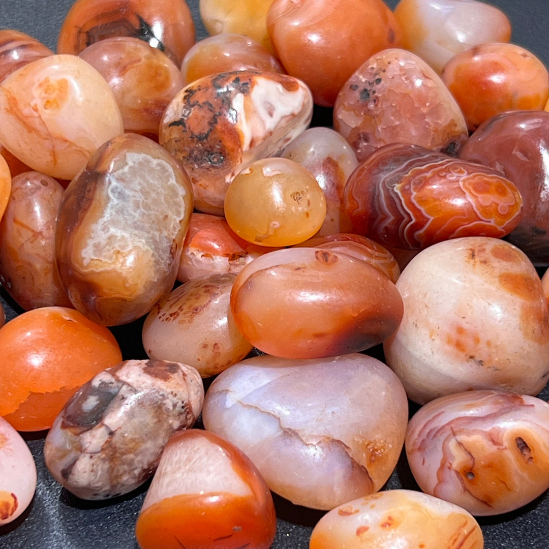 Red Carnelian Agate Tumbled Stones (By The Piece Or Pound) Bulk Wholesale Lot