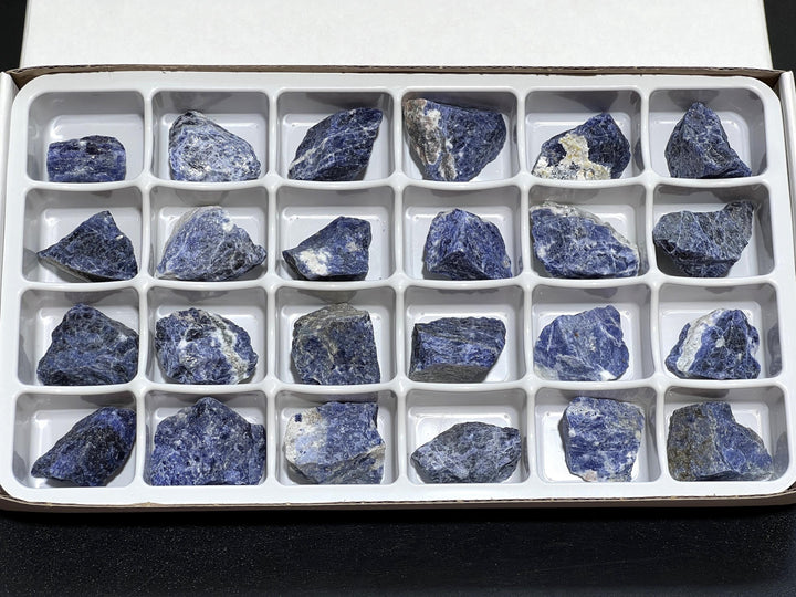 Blue Sodalite Rough (24 Pcs) Box Flat Bulk Wholesale Lot Rough Raw Stones