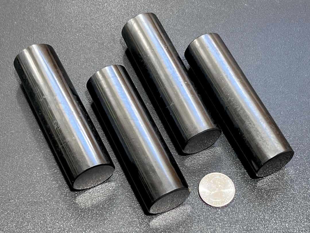 Black Shungite Cylinder Harmonizer Rod (4 Inches) Gemstone Carving Decor Supply