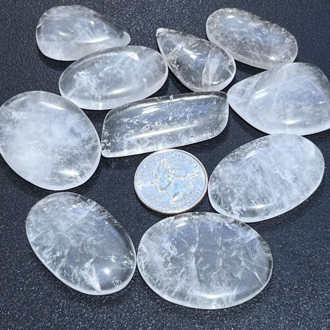 Clear Quartz Cabochons (Mixed Sizes And Shapes) Grams Bulk Wholesale Jewelry Supply